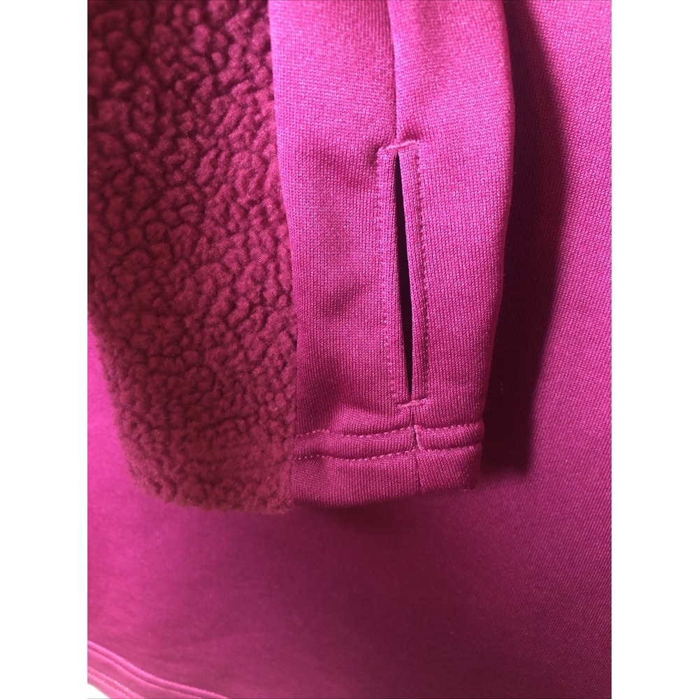 Adidas Mock Neck Pullover Sweatshirt Women's Size Medium Purple Sherpa Fleece - Picture 7 of 12